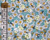 Little Johnny Green Floral 100% Cotton Poplin 147cm Wide Digitally Printed Fabric for Crafting, Sewing, Patchwork, Dressmaking